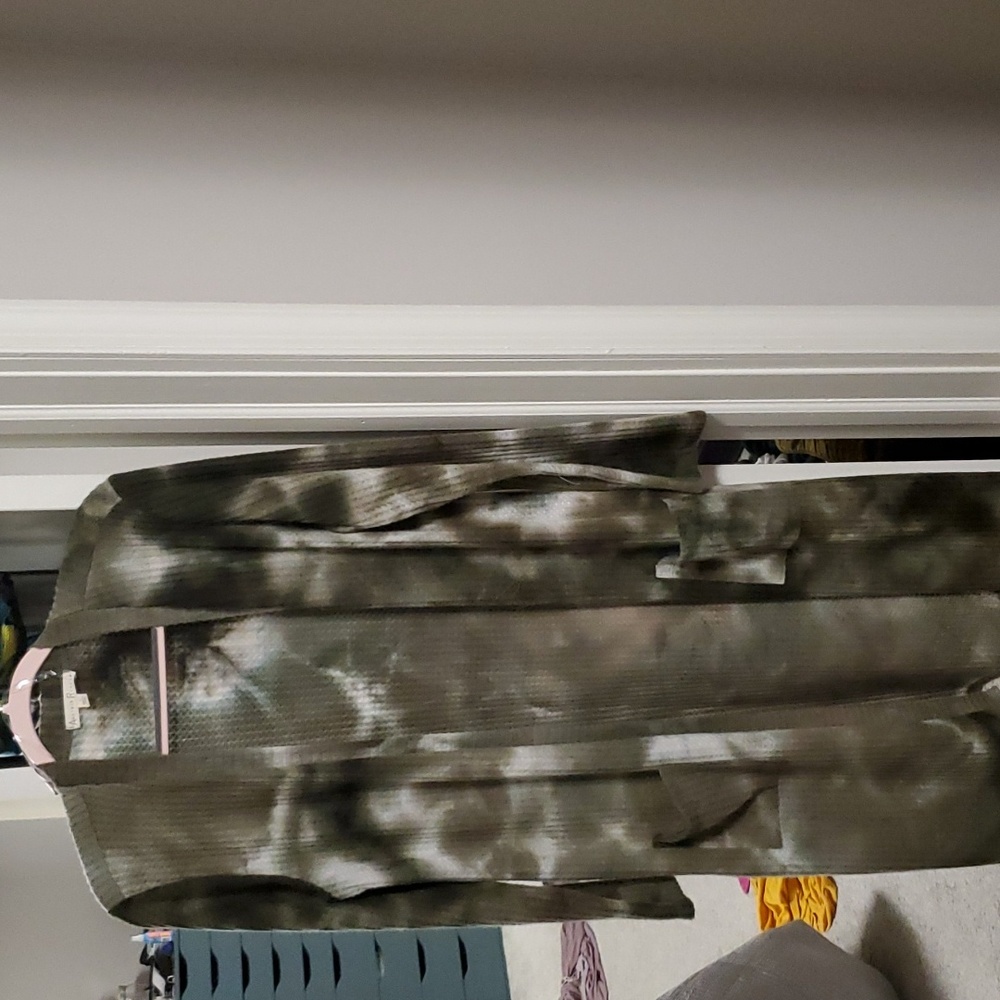 Another Reason Long Cardigan Size L Green Tie Dye